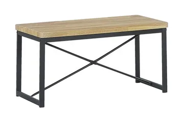 Flixton Matgrupp 110 cm Inkl 2 stolar + Bänk - Ljusbrun/Svart - Möbler - Bord & matgrupp - Matgrupp