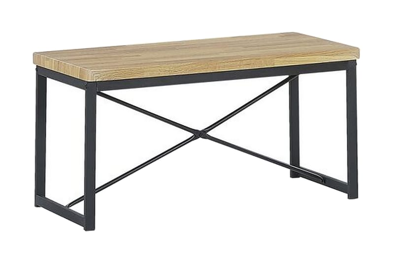 Flixton Matgrupp 110 cm Inkl 2 stolar + Bänk - Ljusbrun/Svart - Möbler - Bord & matgrupp - Matgrupp