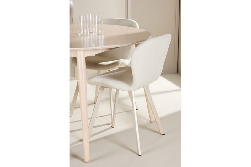 Matgrupp Flora Runt 120 cm Vit med 4st Lilja Stolar - Möbler - Bord & matgrupp - Matgrupp