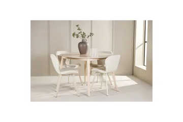 Matgrupp Flora Runt 120 cm Vit med 4st Lilja Stolar - Möbler - Bord & matgrupp - Matgrupp