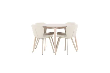 Matgrupp Flora Runt 120 cm Vit med 4st Lilja Stolar - Möbler - Bord & matgrupp - Matgrupp