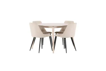 Matgrupp Flora Runt 120 cm Vit med 4st Night Stolar - Möbler - Bord & matgrupp - Matgrupp