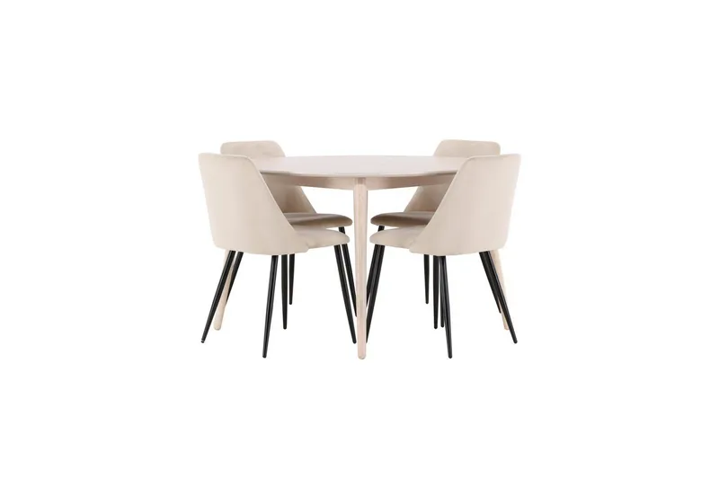 Matgrupp Flora Runt 120 cm Vit med 4st Night Stolar