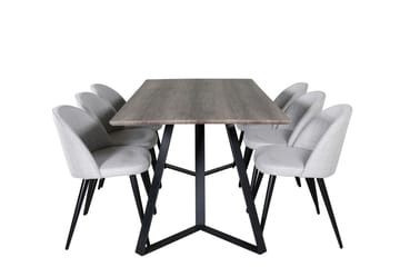 Matgrupp Granville 180 cm Rektangulär med 6 Longreone Stolar - Svart - Möbler - Bord & matgrupp - Matgrupp