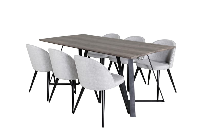 Matgrupp Granville 180 cm Rektangulär med 6 Longreone Stolar - Svart - Möbler - Bord & matgrupp - Matgrupp