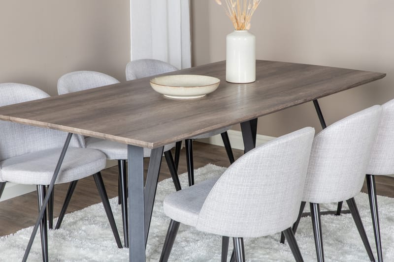 Matgrupp Granville 180 cm Rektangulär med 6 Longreone Stolar - Svart - Möbler - Bord & matgrupp - Matgrupp