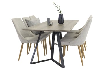 Matgrupp Granville  180 cm Rektangulär med 6 Mues stolar - Svart - Möbler - Bord & matgrupp - Matgrupp
