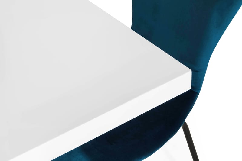 Matgrupp Griffith 120 cm med 4 Miko Stol - Vit|Blå - Matgrupp