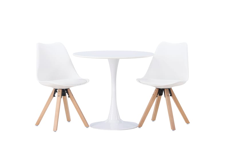 Matgrupp Hamden  80 cm Rund med 2 Zeno stolar - Natur - Möbler - Bord & matgrupp - Matgrupp