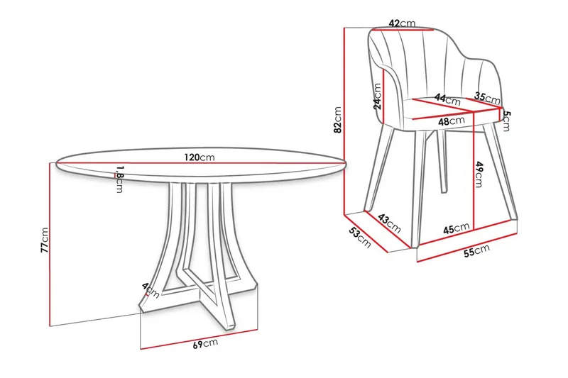 Hollan Matgrupp Rund Beige|Vit|Svart - Möbler - Bord & matgrupp - Matgrupp