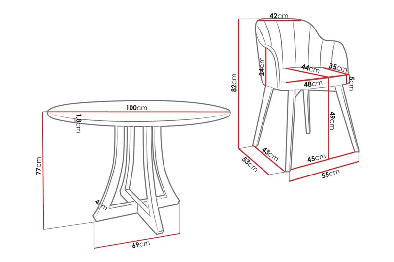Hollan Matgrupp Rund Beige|Vit|Svart - Möbler - Bord & matgrupp - Matgrupp