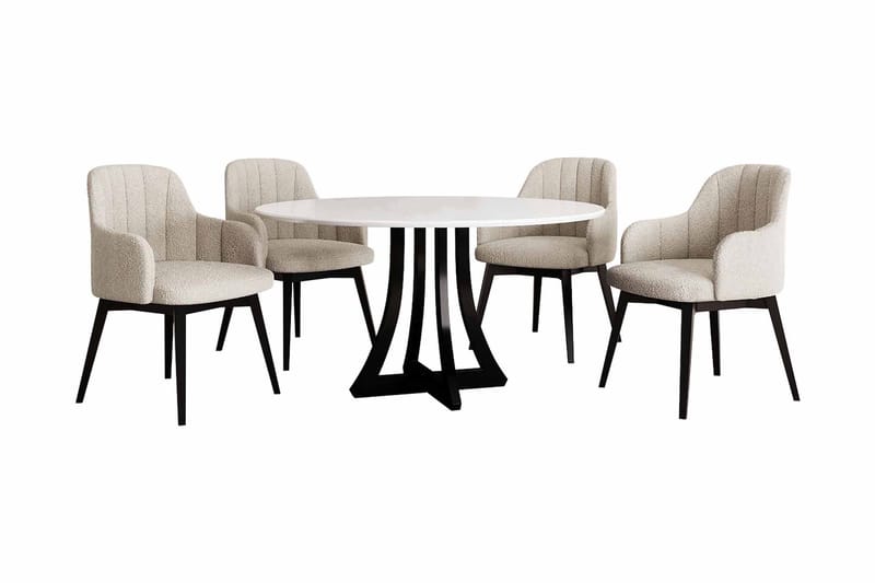 Hollan Matgrupp Rund Beige|Vit|Svart