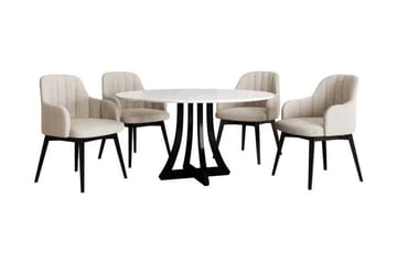 Hollan Matgrupp Rund Beige|Vit|Svart - Möbler - Bord & matgrupp - Matgrupp