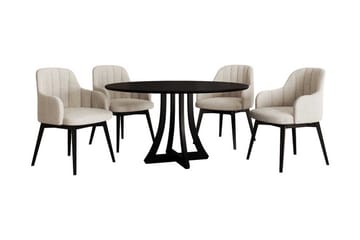 Hollan Matgrupp Rund Beige|Vit|Svart - Möbler - Bord & matgrupp - Matgrupp