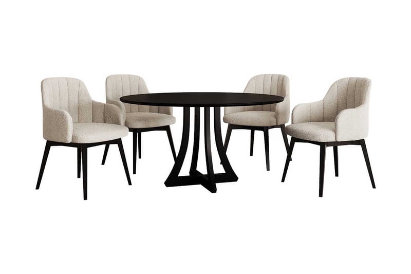 Hollan Matgrupp Rund Beige|Vit|Svart