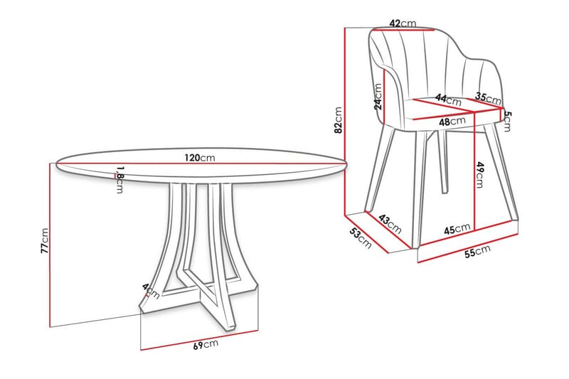 Hollan Matgrupp Rund Beige|Vit|Svart - Möbler - Bord & matgrupp - Matgrupp