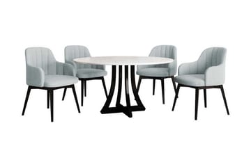 Hollan Matgrupp Rund Grå|Svart - Möbler - Bord & matgrupp - Matgrupp