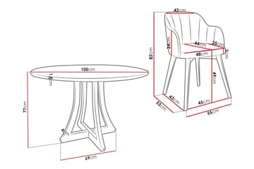 Hollan Matgrupp Rund Grå|Svart - Möbler - Bord & matgrupp - Matgrupp