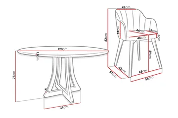 Hollan Matgrupp Rund Vit|Svart - Möbler - Bord & matgrupp - Matgrupp