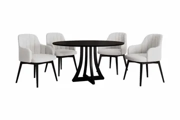 Hollan Matgrupp Rund Vit|Svart - Möbler - Bord & matgrupp - Matgrupp