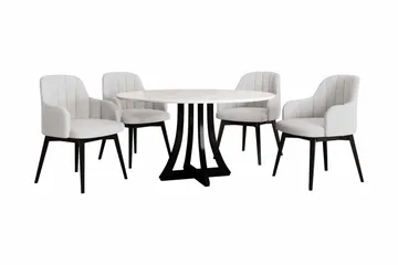 Hollan Matgrupp Rund Vit|Svart - Möbler - Bord & matgrupp - Matgrupp