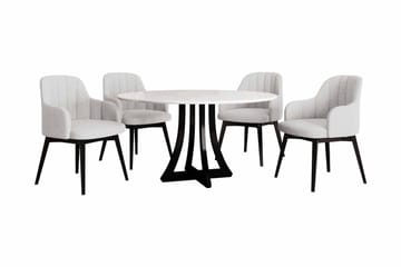 Hollan Matgrupp Rund Vit|Svart - Möbler - Bord & matgrupp - Matgrupp