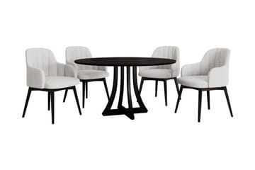 Hollan Matgrupp Rund Vit|Svart - Möbler - Bord & matgrupp - Matgrupp