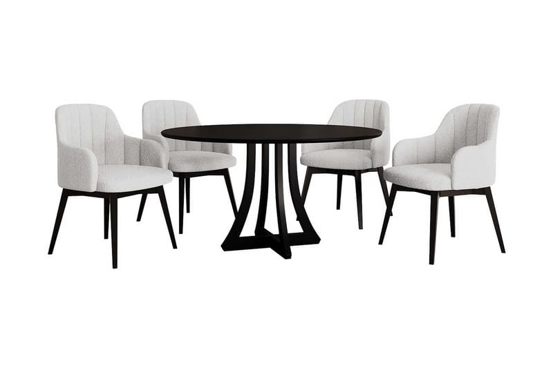 Hollan Matgrupp Rund Vit|Svart