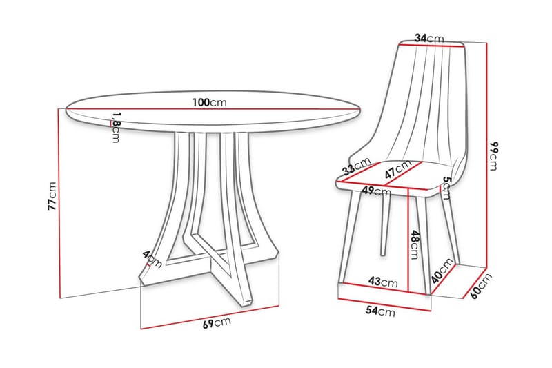 Hollan Matgrupp Svart - Möbler - Bord & matgrupp - Matgrupp