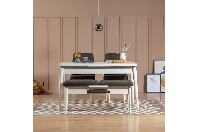 Idehult Matgrupp 4 delar 75 cm - Vit/Antracit - Möbler - Bord & matgrupp - Matgrupp