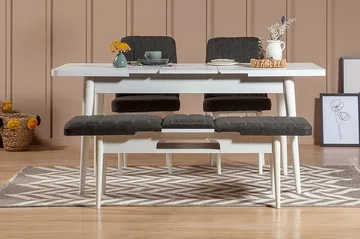 Idehult Matgrupp 4 delar 75 cm - Vit/Antracit - Möbler - Bord & matgrupp - Matgrupp