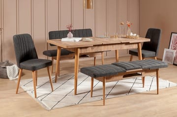 Idehult Matgrupp 5 delar 75 cm - Trä/natur/Antracit - Möbler - Bord & matgrupp - Matgrupp