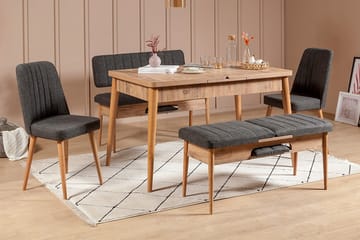 Idehult Matgrupp 5 delar 75 cm - Trä/natur/Antracit - Möbler - Bord & matgrupp - Matgrupp