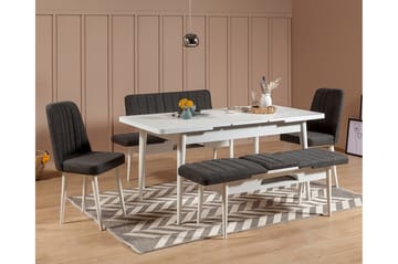 Idehult Matgrupp 5 delar 75 cm - Vit/Antracit - Möbler - Bord & matgrupp - Matgrupp