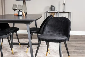 Inca Matgrupp Förlängningsbar 160 cm Rektangulär med 4 Velvet stolar - Möbler - Bord & matgrupp - Matgrupp