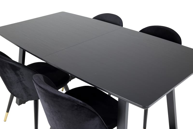 Inca Matgrupp Förlängningsbar 160 cm Rektangulär med 4 Velvet stolar - Möbler - Bord & matgrupp - Matgrupp
