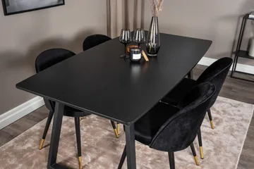 Inca Matgrupp Förlängningsbar 160 cm Rektangulär med 4 Velvet stolar - Möbler - Bord & matgrupp - Matgrupp