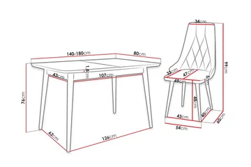 Ingram Matgrupp Rund Grå - Möbler - Bord & matgrupp - Matgrupp