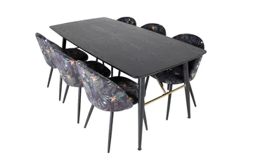 Irunea Förlängningsbar Matgrupp 180 cm inkl 6 Sedavi Stolar - Svart/Blå - Möbler - Bord & matgrupp - Matgrupp