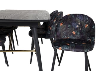 Irunea Förlängningsbar Matgrupp 180 cm inkl 6 Sedavi Stolar - Svart/Blå - Möbler - Bord & matgrupp - Matgrupp