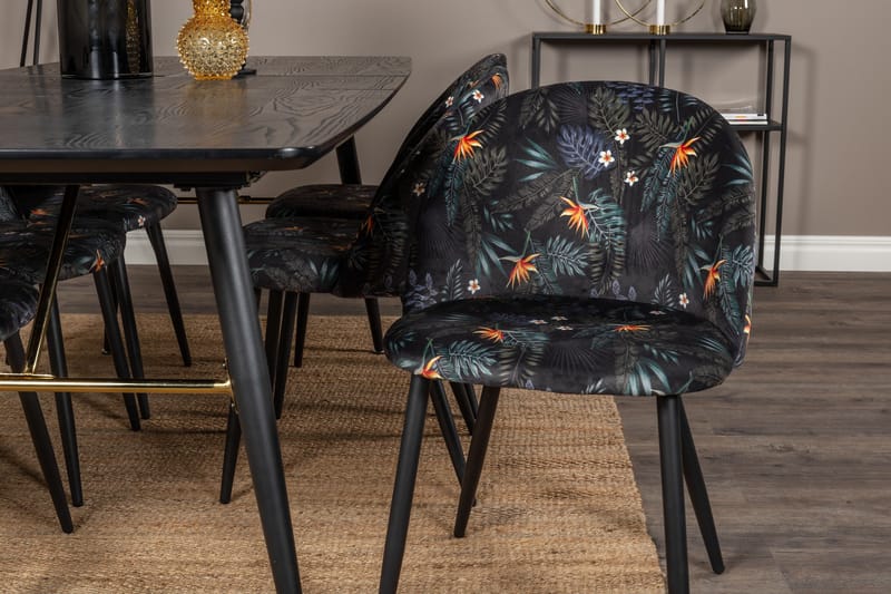 Irunea Förlängningsbar Matgrupp 180 cm inkl 6 Sedavi Stolar - Svart/Blå - Möbler - Bord & matgrupp - Matgrupp