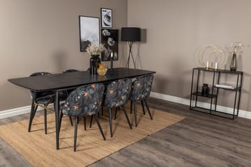 Irunea Förlängningsbar Matgrupp 180 cm inkl 6 Sedavi Stolar - Svart/Blå - Möbler - Bord & matgrupp - Matgrupp