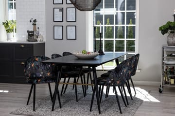 Irunea Förlängningsbar Matgrupp 180 cm inkl 6 Sedavi Stolar - Svart/Blå - Möbler - Bord & matgrupp - Matgrupp
