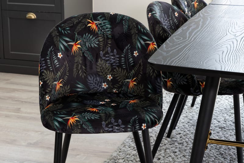 Irunea Förlängningsbar Matgrupp 180 cm inkl 6 Sedavi Stolar - Svart/Blå - Möbler - Bord & matgrupp - Matgrupp