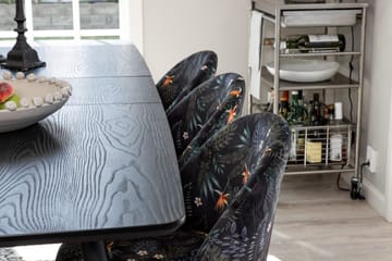 Irunea Förlängningsbar Matgrupp 180 cm inkl 6 Sedavi Stolar - Svart/Blå - Möbler - Bord & matgrupp - Matgrupp
