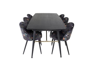 Irunea Förlängningsbar Matgrupp 180 cm inkl 6 Sedavi Stolar - Svart/Blå - Möbler - Bord & matgrupp - Matgrupp