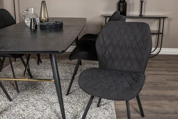 Irunea Förlängningsbar Matgrupp 180 cm inkl 6 Sumoas Stolar - Svart - Möbler - Bord & matgrupp - Matgrupp