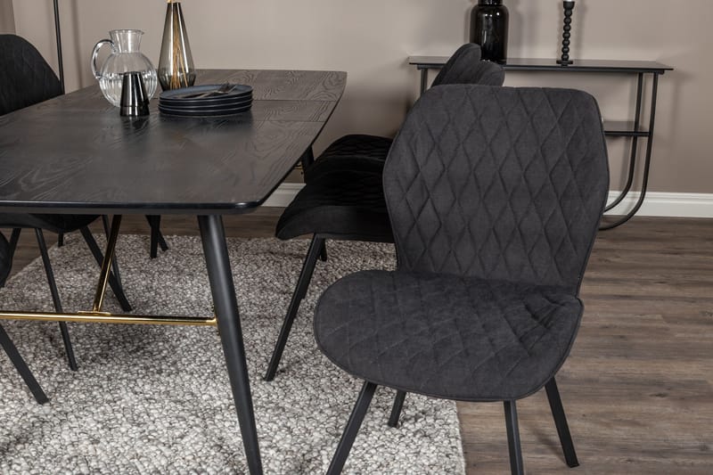 Irunea Förlängningsbar Matgrupp 180 cm inkl 6 Sumoas Stolar - Svart - Möbler - Bord & matgrupp - Matgrupp