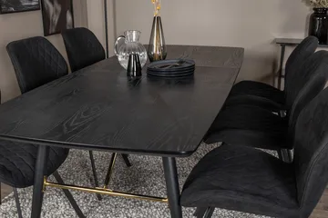Irunea Förlängningsbar Matgrupp 180 cm inkl 6 Sumoas Stolar - Svart - Möbler - Bord & matgrupp - Matgrupp