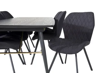 Irunea Förlängningsbar Matgrupp 180 cm inkl 6 Sumoas Stolar - Svart - Möbler - Bord & matgrupp - Matgrupp